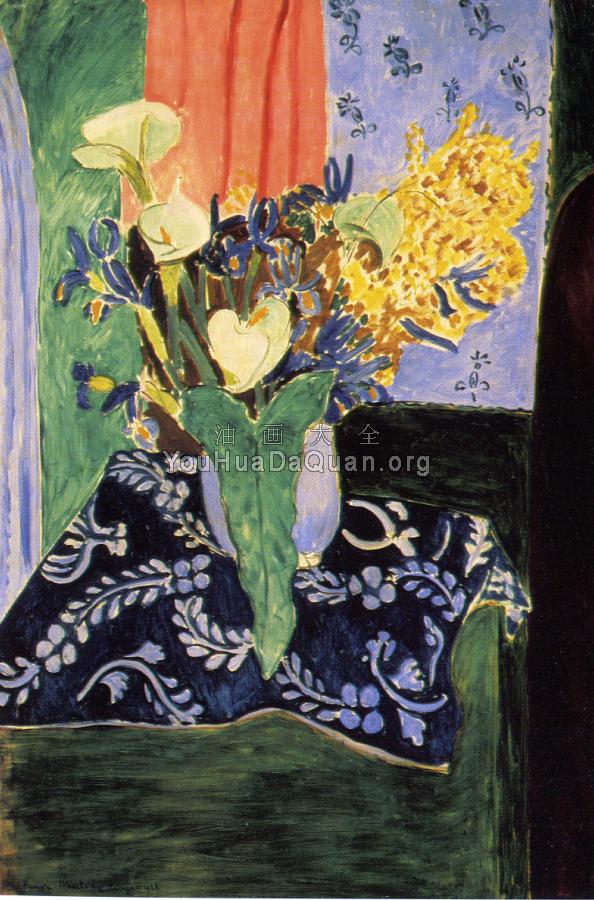 马蹄莲、虹和含羞草 - 亨利·马蒂斯